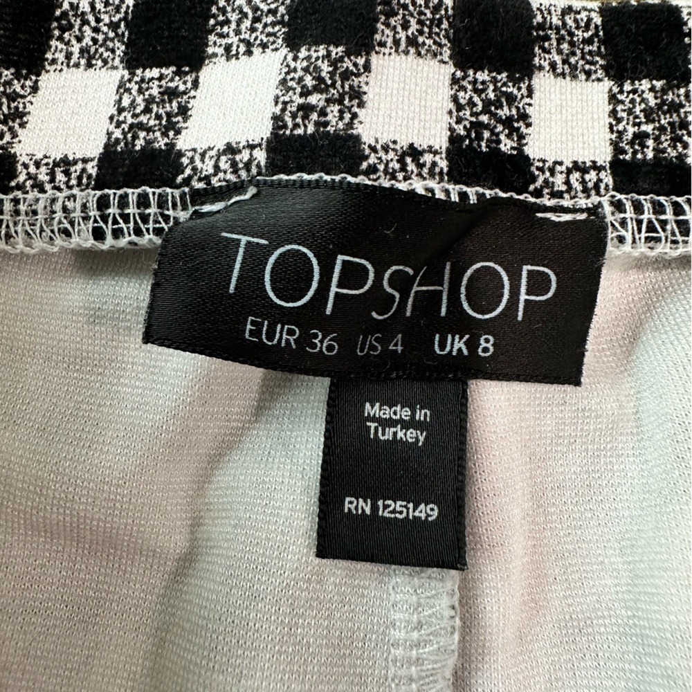 Topshop Buffalo Check Black White Pants/Leggings Size 4 - Picture 6 of 11